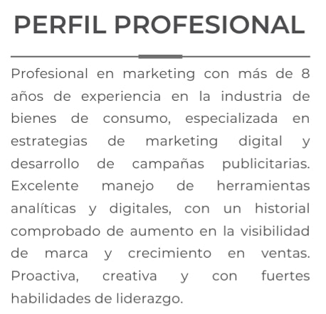 Perfil Professional